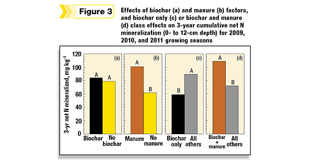 Effects of biochar and manure factors, and biochar 