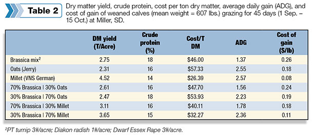Dry matter yield, crude protein