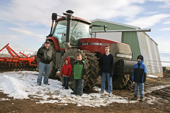 family with tractor