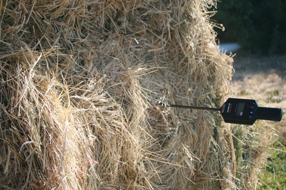 how to read the moisture content of a hay bale.