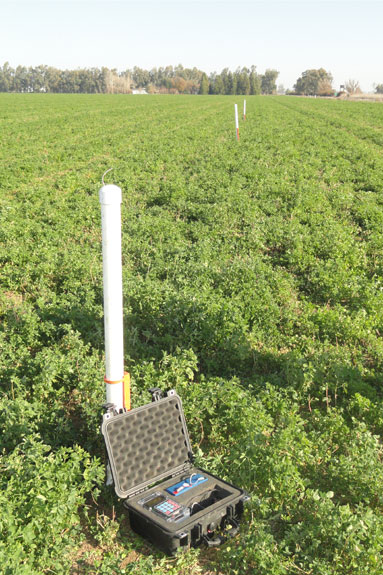 Sensor poles and central module in alfalfa check