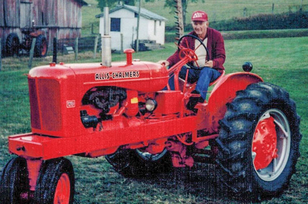 Paul McNew on his 1952 Allis-Chalmers WD