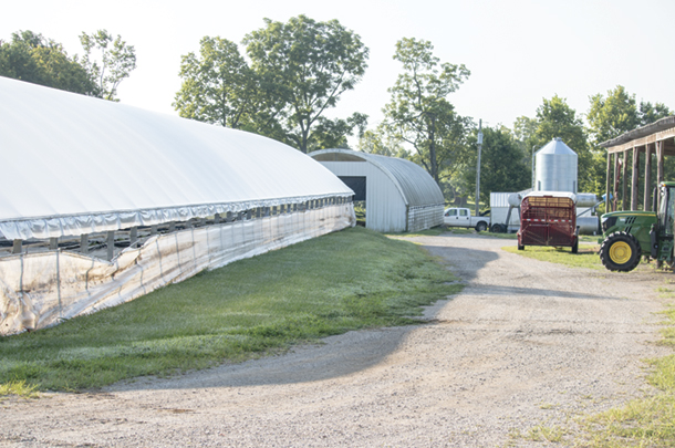 The farm greenhouses were built t raise tobacco seedlings