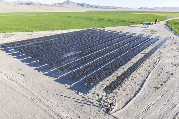 Aerial view of System B shows a PV array generator 