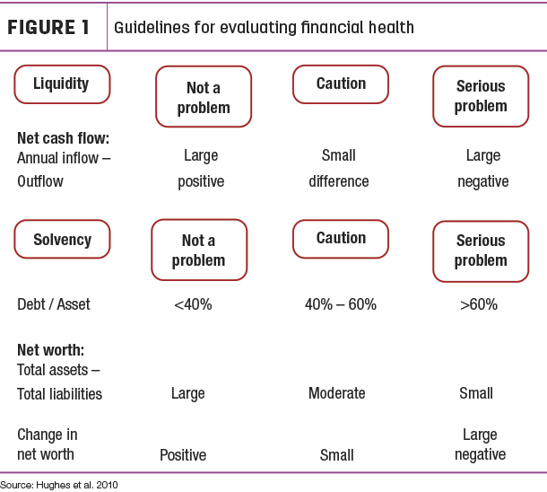 Guidelines for evaluating financial health