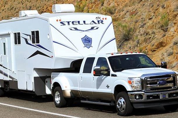 1-ton truck and camper