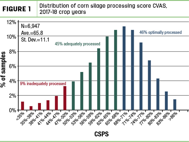 distribution of corn silage processing 