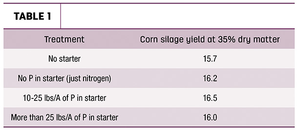 Average corn silage yield